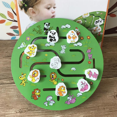 Child Wooden Round Labyrinth Board Early Educational Puzzle Desktop Toys Kids Early Education Toy